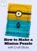 Landing one eyed minion popsicle stick puzzle opening
