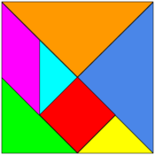 Landing tangram shapes