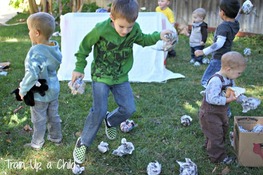 Landing newspaper snowball fight   gross motor game for kids  9 